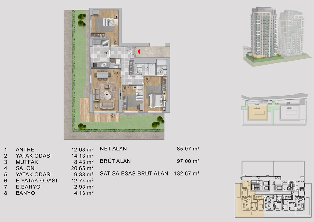 Tip 5 (3+1 Bahçe Katı)
